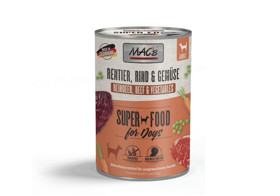 Hund Dose Rentier Rind Gemuese