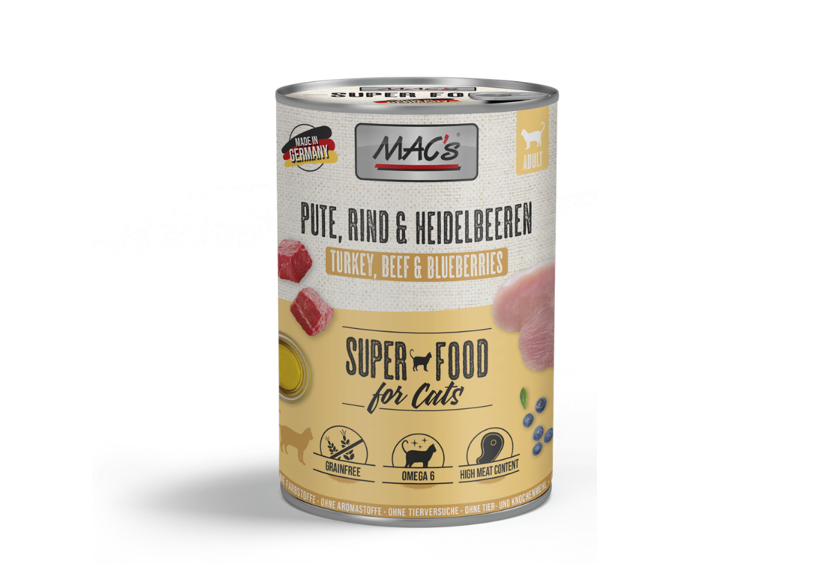 Katze Dose - Pute, Rind & Heidelbeeren