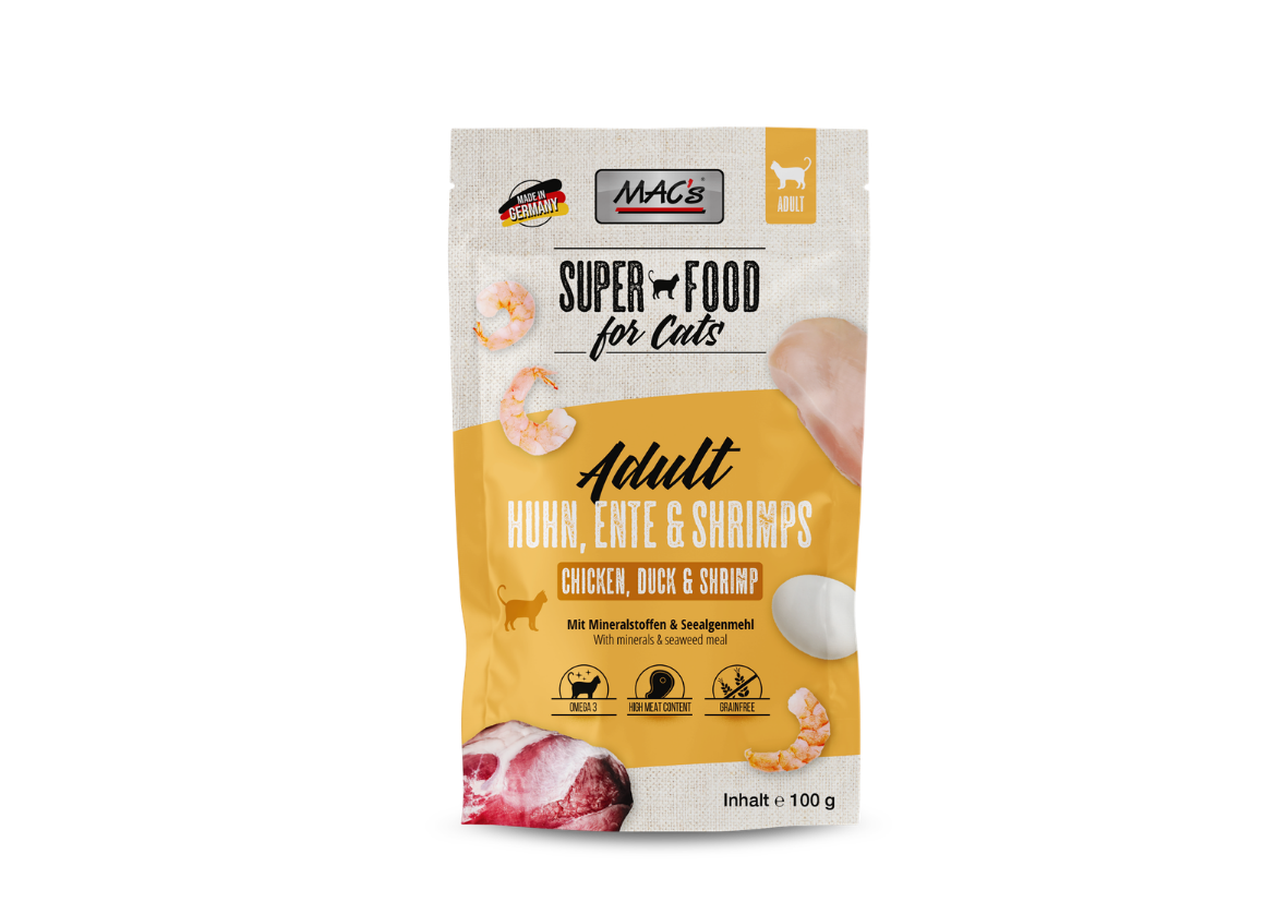 Katze Pouch - Huhn, Ente und Shrimps